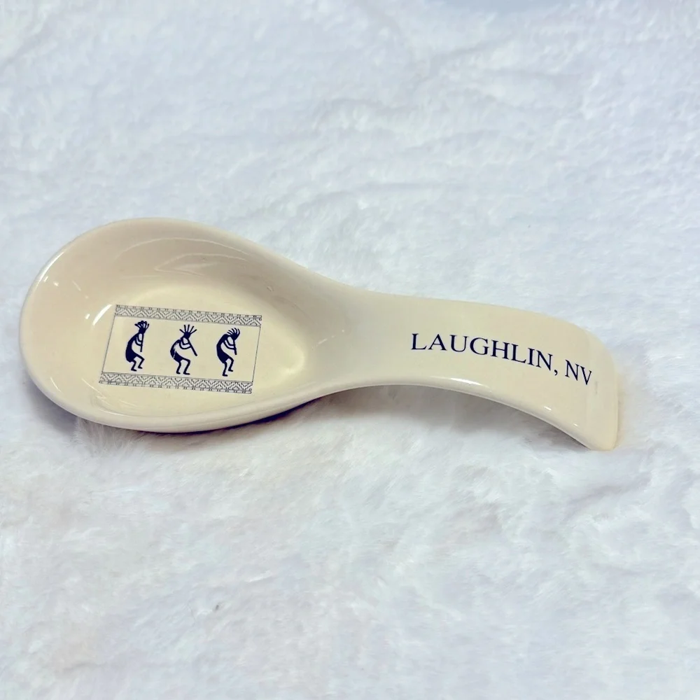 Vintage Laughlin Nevada Kokopelli Native American Ceramic Spoonrest Souvenir SW